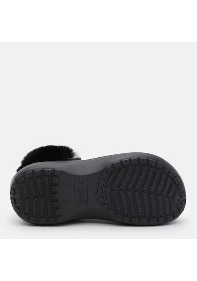 Crocs Classic Platform Fuzz Lined Clog Black Terlik 212854-001 Siyah