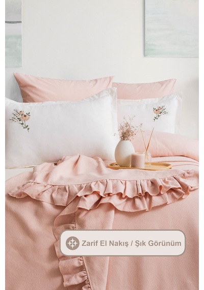 Elart Gardenya Pike Takımı Çft Kişilik Pudra