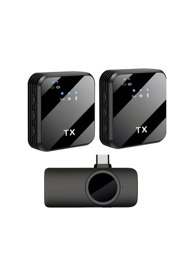 Coverzone Kablosuz Yaka Mikrofonu Çift Mikrofon İphone 15 16 17 İle Uyumlu Type-c Portlu Telefon Pc Sku: Smgstkb7720e426d