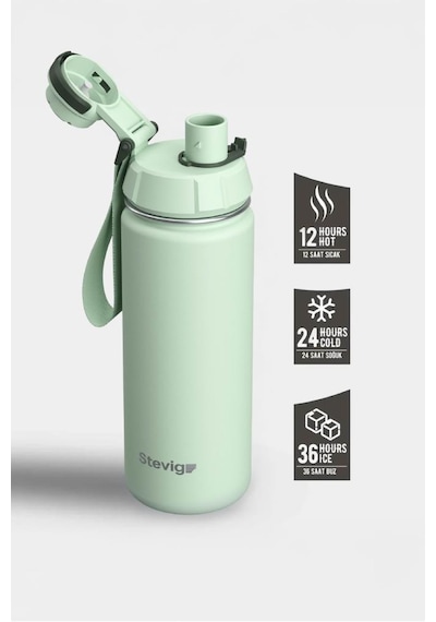Stevig 1 Hand Leak-proof Sızdırmaz Çelik Termos 500 Ml Smoke Green St-221