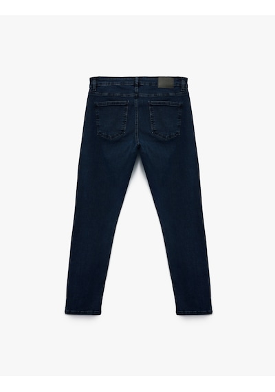 Koton Normal Bel Pamuklu Slim Fit Jean Pantolon - Brad Jean Koyu İndigo 7wam40077nd