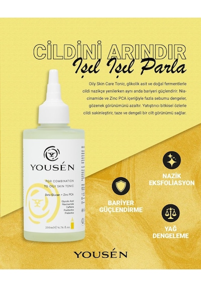 Yağlı Ve Karma Ciltler İçin Gözenek Sıkılaştırıcı Ve Sebum Dengeleyici Tonik 200 Ml