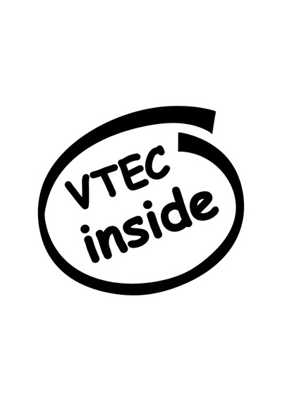 Vtec Insıde Oto Sticker Yapıştırma Beyaz Siyah