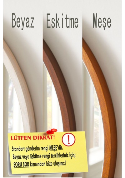 Doğal Ahşap Çerçeveli Ledli Konsol Aynası Gün Işığı