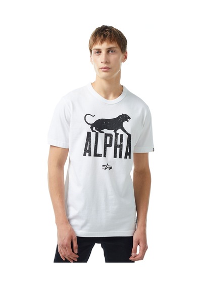 Alpha Industrıes Alpha Industries Alpha Leopard Erkek Beyaz T-shirt