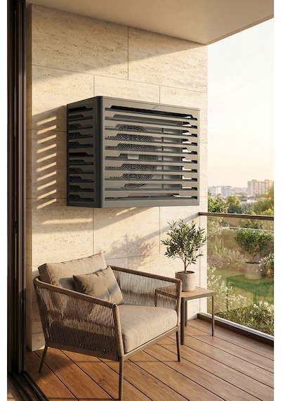 Klima Motoru/dış Ünite Gizleme/koruma Kafesi Xl 120x62x150 H Radius Antrasit