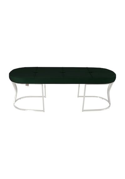 Viego Silver Collection- Yeşil Kapitoneli Chester Model Puf & Bench & Koltuk & Uzun Makyaj Puff & Yatak Ucu