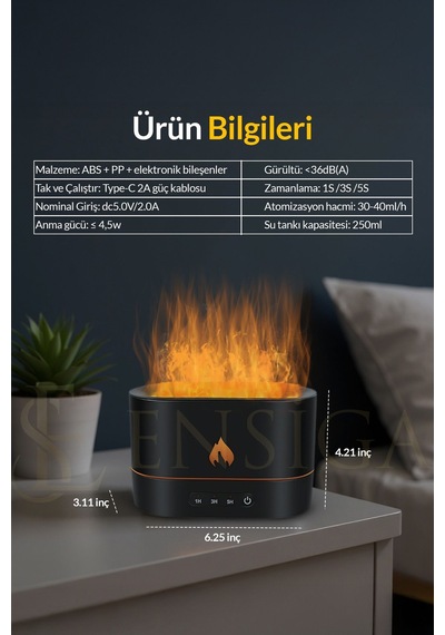 Alev Efektli Ultrasonik Aroma Difüzör