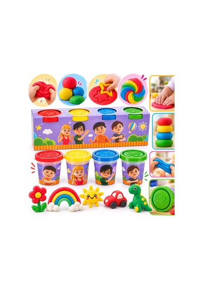 6715 Oyun Hamuru 4lü Gupi 4x120gr Gup Çok Renkli