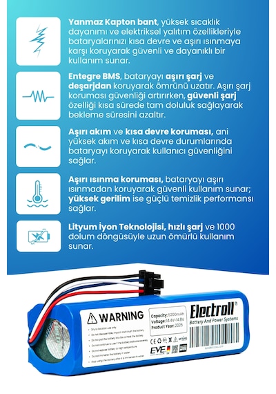Xiaomi Mop Pro 2 Plus 3d Stytjo2zhm Uyumlu Batarya 5200mah