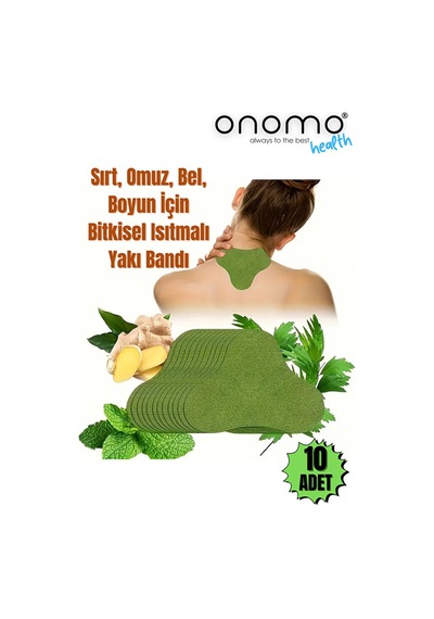 Onomo Health Sırt Omuz Bel Boyun ve Fıtık için Bitkisel Isıtmalı Fizik Yakı Bandı 10 Adet
