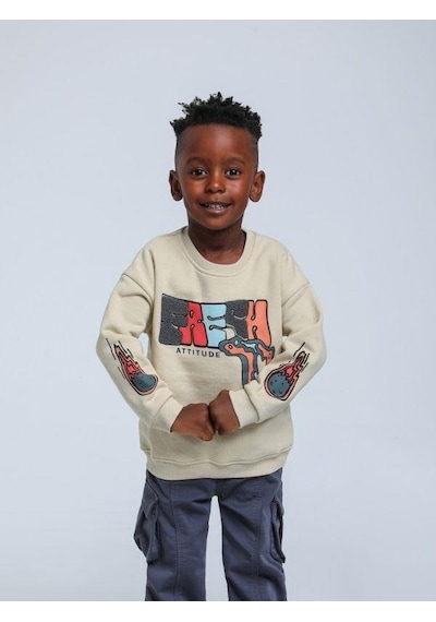 Jack Lions Erkek Bebek Fresh Dokulu İnce Şardonlu 3 İplik Sweatshirt-14748 Bej