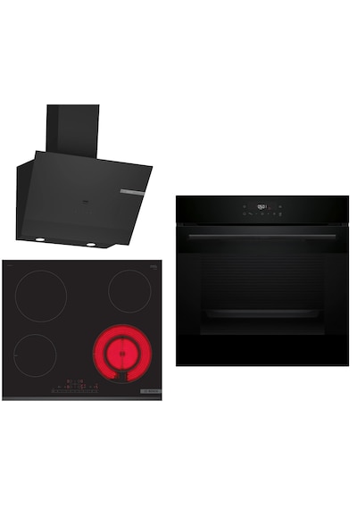Bosch HJG852YB0T - PKF631FP2E - DWK67PJ60T Elektrikli Ocaklı Siyah 3 Lü Ankastre Set 667