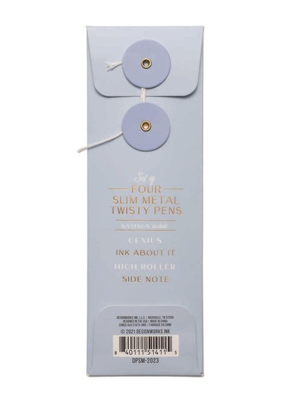 Designworks Ink Twisty Slim 4'lü Tükenmez Kalem Seti Blue - Confidence Çok Renkli