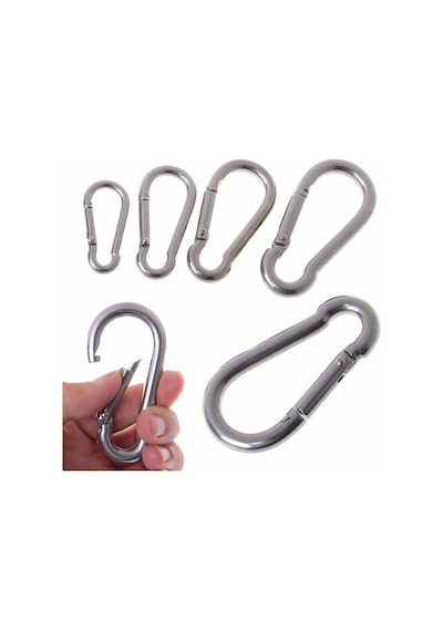 Geçmeli Yapış Kanca Karabina Yaylı 4 Mm - 4 Cm