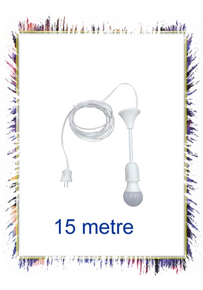 Seyyar Kablolu Fişli Aydınlatma Lambası 15 Metre