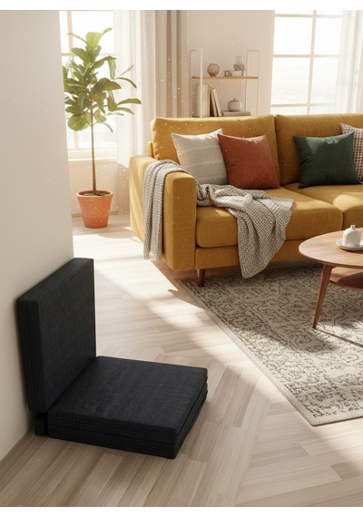 Sergama 180x70 X 10 Cm Ultra Kalın Sünger Su İtici Kumas Katlanabilir Fermuarlı Yıkanabilir Minder Antrasit