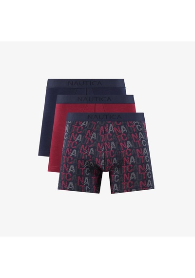 Nautica Erkek Lacivert Standart Fit 3'lü Boxer Düz X55005t Lacivert