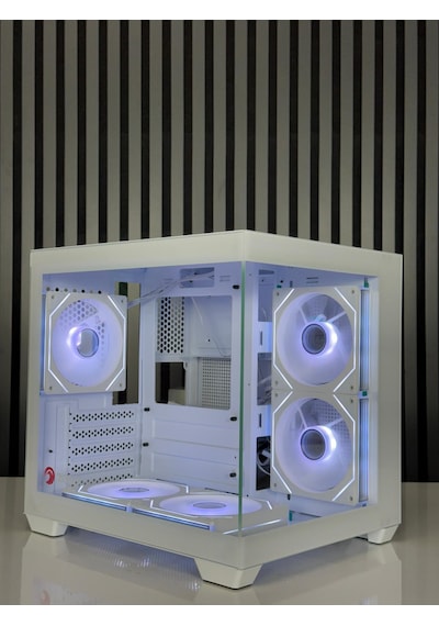 Zoko Tron Beyaz 5x12cm Argb Fanlı M.atx Gaming Akvaryum Kasa