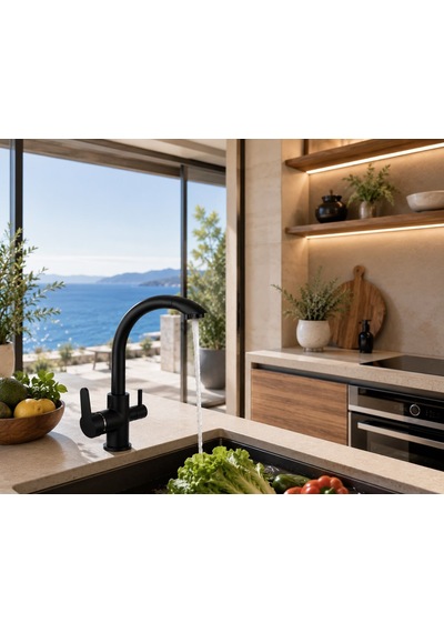 Safir Black Arıtma Çıkışlı Evye Bataryası Acar 07.01.392 Açık Gri