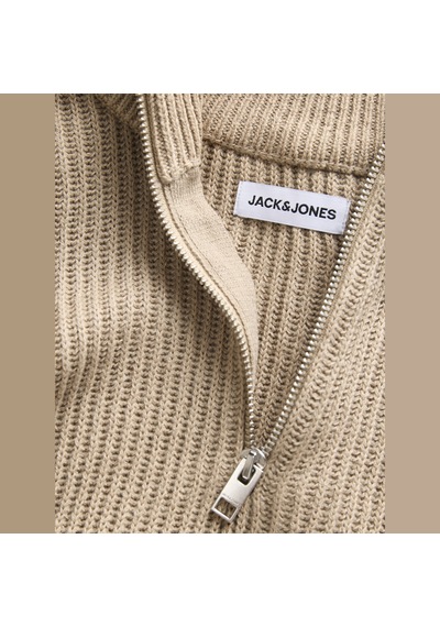 Jack & Jones Erkek Dik Yaka Fermuarli Triko Kazak - Pannel - 12299051 Crockery