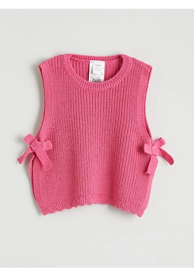 Lc Waikiki Pembe Baskılı Poplin Kız Çocuk Gömlek Ve Süveter