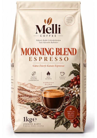 Morning Blend Espresso Çekirdek Kahve 1 Kg Orta-koyu Kavrum Brezilya & Kolombiya