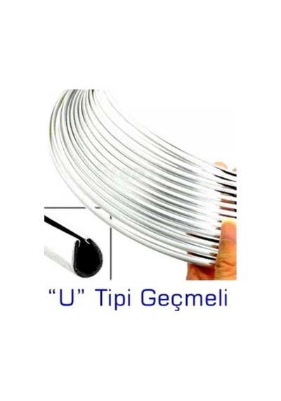 2 Metre U Tipi Krom Nikelaj Elkamet Şerit, 7 Mm, Kendinden Yapışkanlı