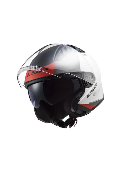 Ls2 Copter 2 Urbane Mat Beyaz-kırmızı Kask Beyaz-kırmızı