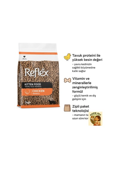Tr Kitten Tavuklu Yavru Kedi Maması, 1 Kg X 2 Adet, 2'li Paket