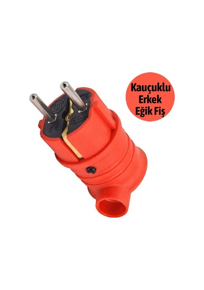 Kauçuk Erkek Eğri Fiş Kırmızı 16a 220v Dayanıklı Esnek Gövde Güvenli Elektrik Priz Bağlantısı