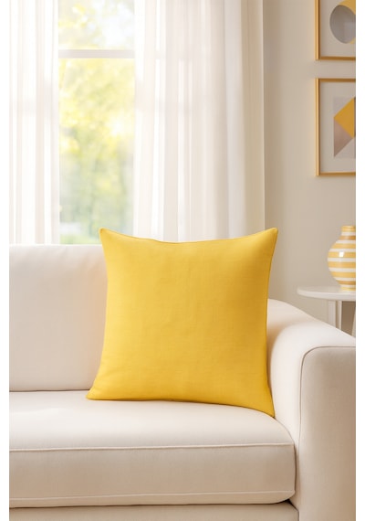 Düz Duck Kırlent Kılıfı Sarı V1 38x38 Sarı