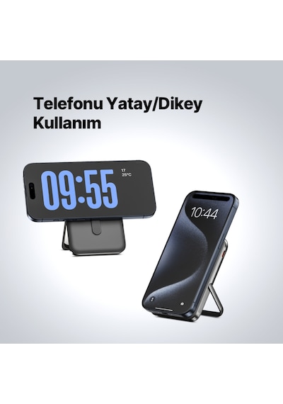 Ttec Recharger Pro M LCD 10.000 mAh Magsafe Uyumlu PD 20W Stantlı Kablosuz Taşınabilir Hızlı Şarj Aleti