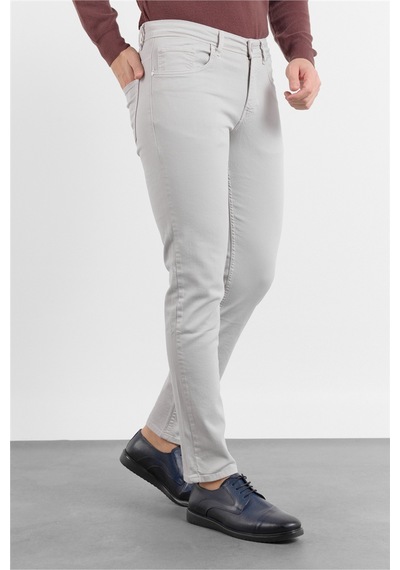 İmza Taş Rengi 5 Cep Düz Paça Gabardin Slim Fit Pamuklu Pantolon 1003260318