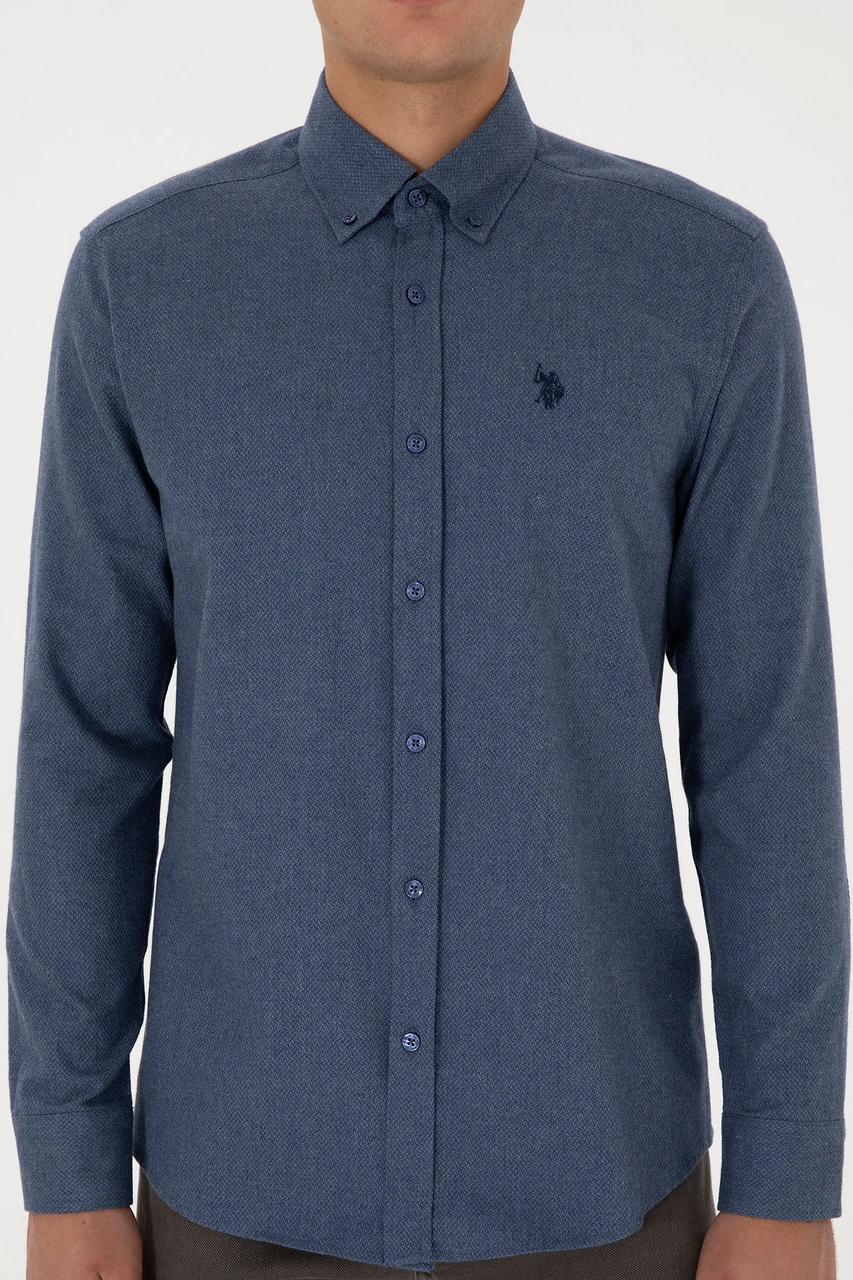 U.s. Polo Assn. Erkek Açık Lacivert Gömlek Desenli 50308584-vr059 Acık Lacıvert
