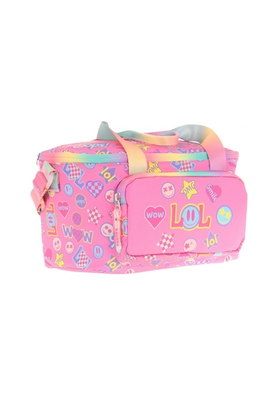 Kaukko Kids Thermo Isı Yalıtımlı Kız Çocuk Lol Baskılı Pembe Beslenme Çantası L7237 İki Bölmeli Pembe
