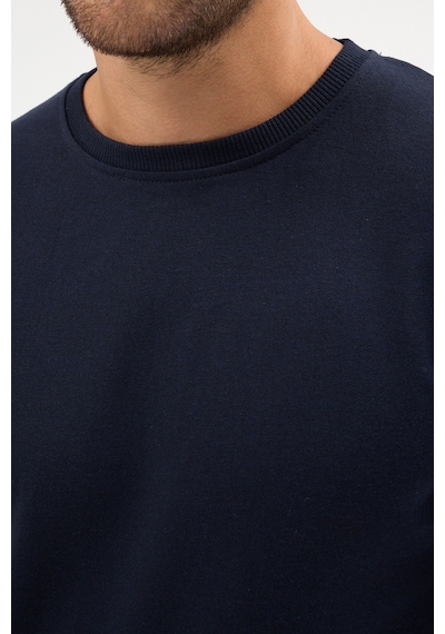 Mmetalic Lacivert Relaxed Fit Bisiklet Yaka Sweatshirt Düz Paça Erkek Eşofman Takımı Mtlce3847
