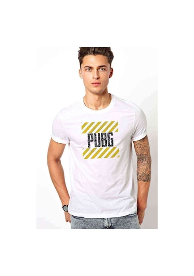 Pubg Baskılı Beyaz Erkek Tshirt (528597934)