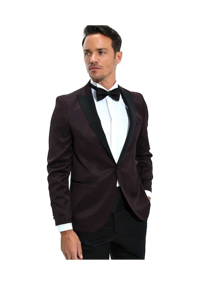 Morven Erkek Koyu Bordo Modena Slimfit Jakarlı Smokin 20mc055010752 Koyu Bordo