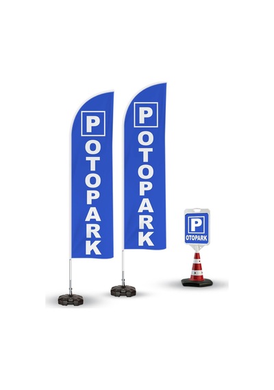 Otopark Temalı 2 Adet Yelken Bayrak.1 Adet Reklam Duba Paketi