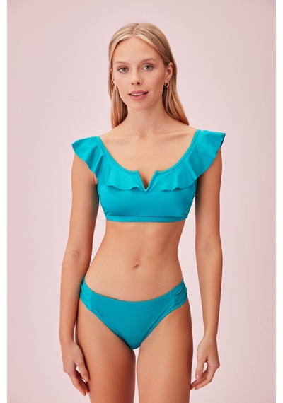 Suwen Volanlı Bralet Bikini Üst Sb24400096 Turkuaz