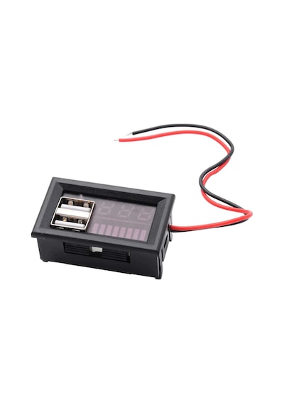 Usb Soketli Voltmetreli Akü Kapasite Göstergesi 12v Pil