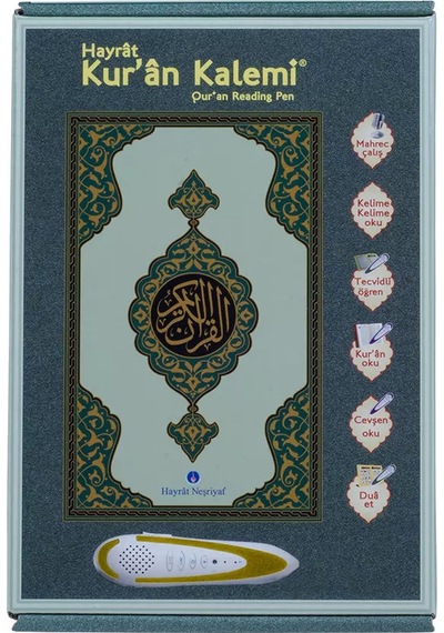 Kuran Okuyan Kalem Cami Boy Kuranı Kerim Elifba Cevşen Seti Yeşil