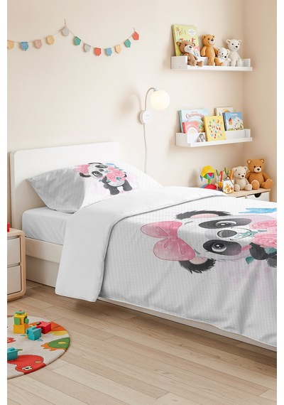 Evimde Bambaşka Panda Pembe Pastel Kız Çocuk Pike Takımı - Çiçekli Beyaz Mint Bebek Odası Yatak Örtüsü - 160x220 CM Evimde Bambaşka Panda Pembe Pastel Kız Çocuk Pike Takımı - Çiçekli Beyaz Mint Bebek Odası Yatak Örtüsü - 160x220 CM