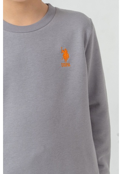 U.S. Polo Assn. Erkek Çocuk Baskılı Gri Uzun Kol Eşofman Takımı Us2606-c-v2 Us2606-c-v2