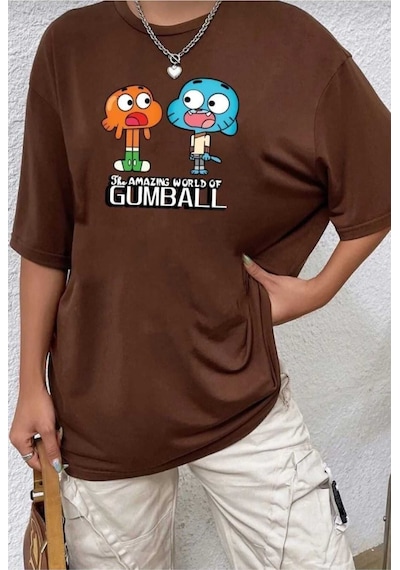 Kozia Outdoors Çizgi Film Karakterleri Baskılı Oversize Basic O Yaka Unisex T-shirt Kahverengi Kozia Outdoors Çizgi Film Karakterleri Baskılı Oversize Basic O Yaka Unisex T-shirt Kahverengi