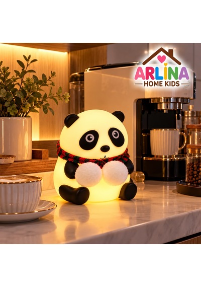 Sevimli Panda Gece Lambası Rgb Renk Değiştiren Dokunmatik Silikon Bebek Çocuk Odası Şarjlı Led Çok Renkli