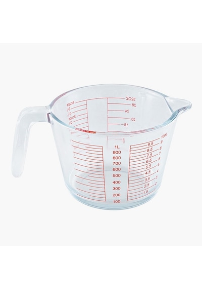 Kulplu Cam Beher 1000 Ml - Cam Ölçü Kabı - Multi Ölçekli