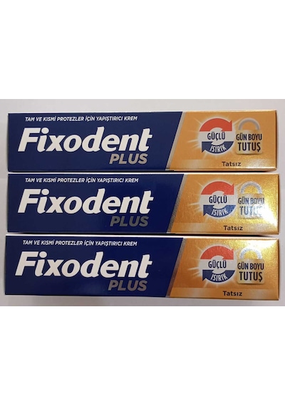 Fıxodent Plus 40 G Diş Protez Yapıştırıcı Krem 3'lü Paket