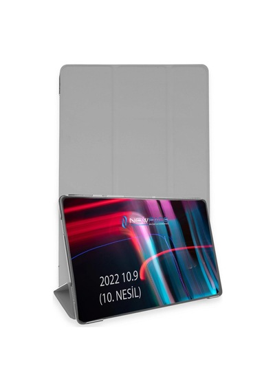 Apple iPad Uyumlu 2022 10.9 10.nesil Kılıf Tablet Smart Kılıf - Gri Arka Kapak